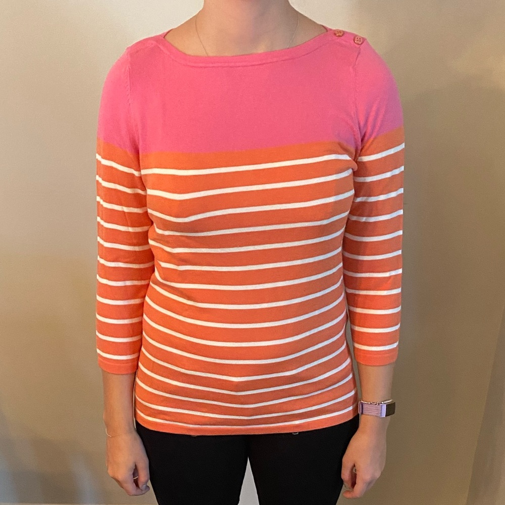 J. McLaughlin Pink and Orange Sweater
